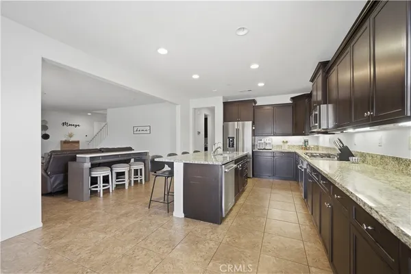 a kitchen with lots of counter top space
