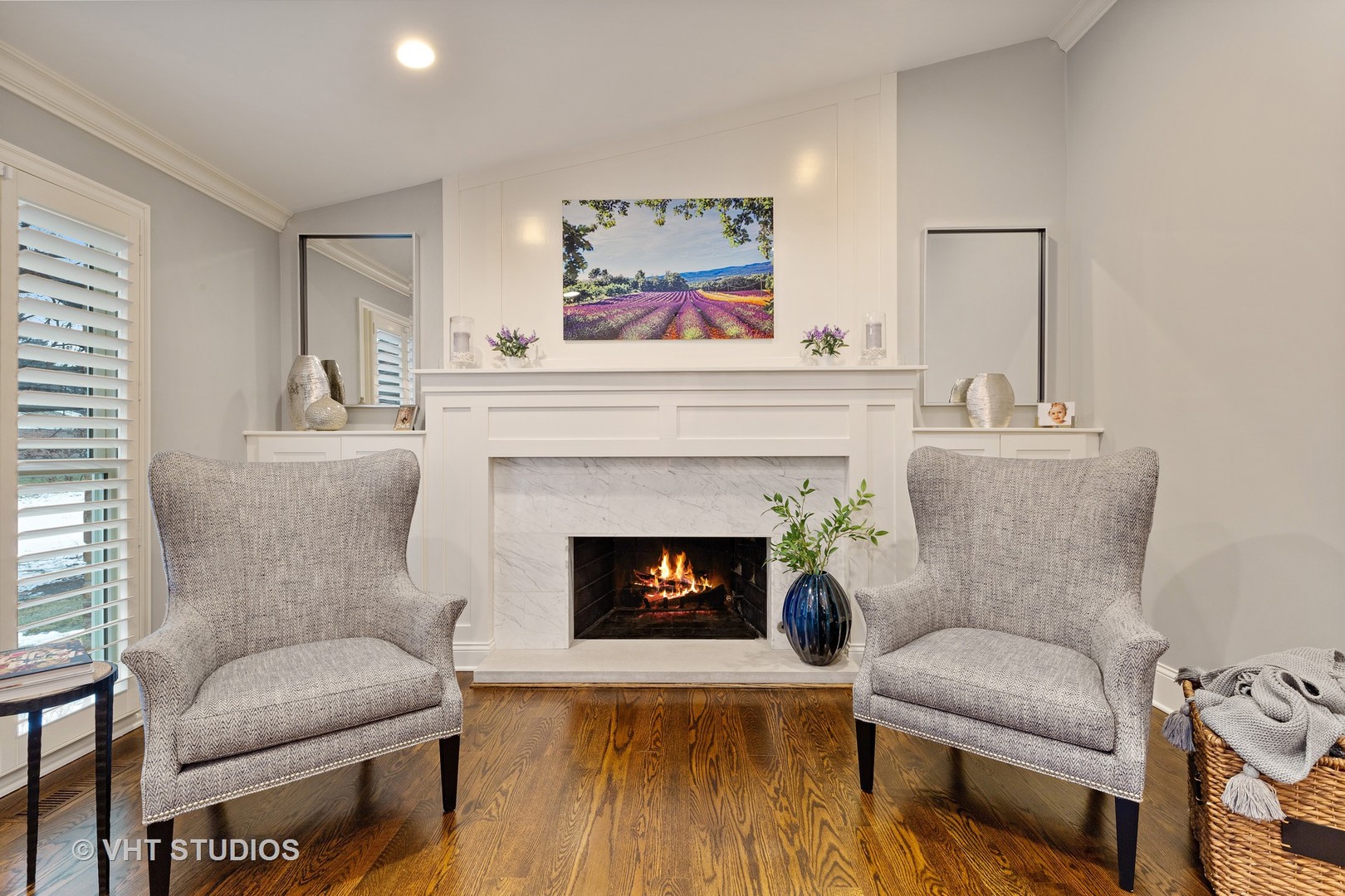 2801 Meyers Road Oak Brook, IL 60523 - Photo 7 of 48 a living room with furniture and a fireplace