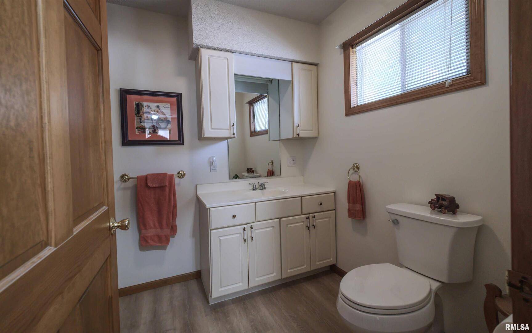 500 4th Avenue North Clinton, IA 52732 - Photo 12 of 18 a bathroom with a toilet a sink and mirror