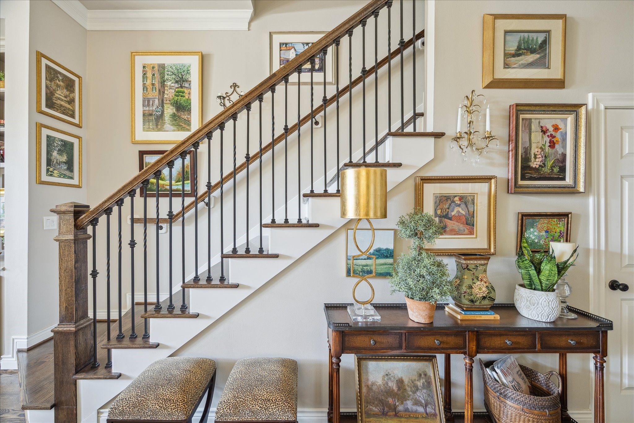 2435 North Boulevard Houston, TX 77098 - Photo 4 of 25 a view of entryway and hall with wooden floor and a front door