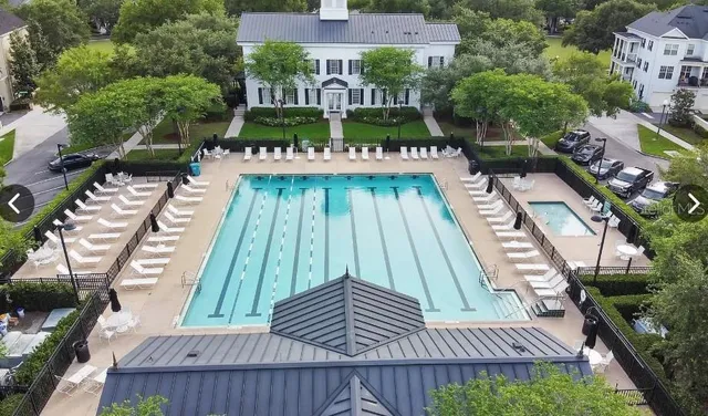 a view of balcony with wooden floor
