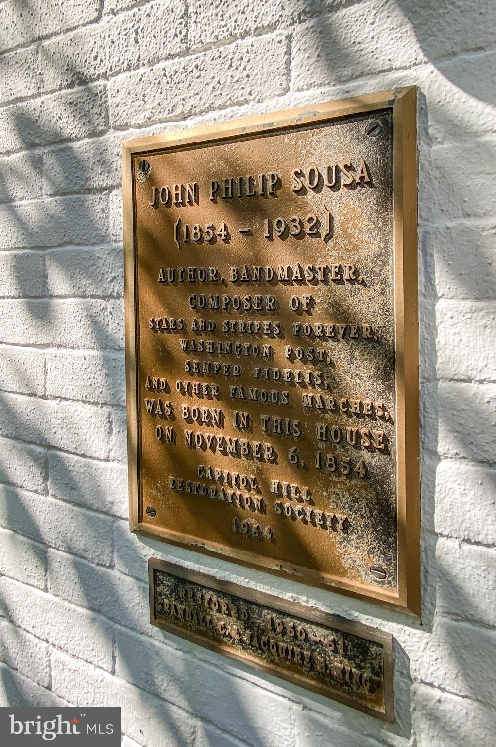636 G Street Southeast Washington, DC 20003 - Photo 3 of 34 Home to American composer, John Philip Sousa