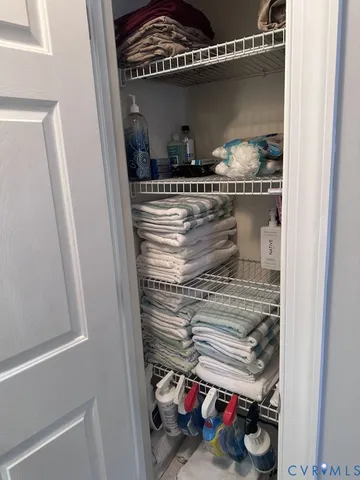 a bathroom with a shower and a toilet