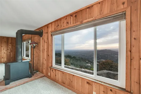 a living room with a large window