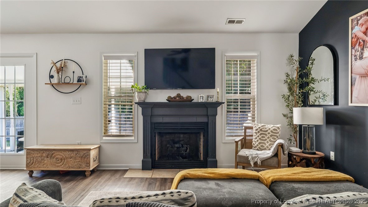 230 Michael Drive Raeford, NC 28376 - Photo 6 of 43 a living room with furniture a flat screen tv and a fireplace