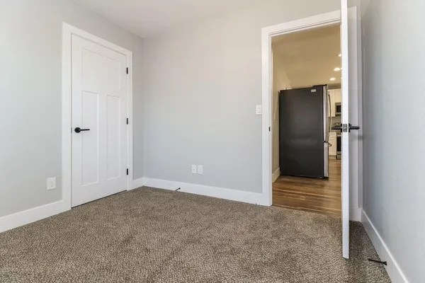 an empty room with closet