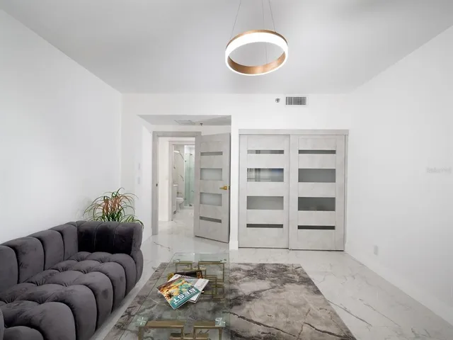 a view of a building with an outdoor space