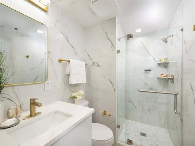 a front view of a building with street