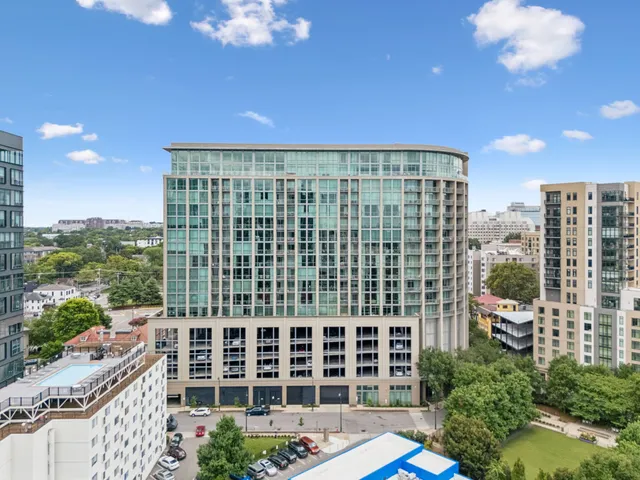 an aerial view of a city