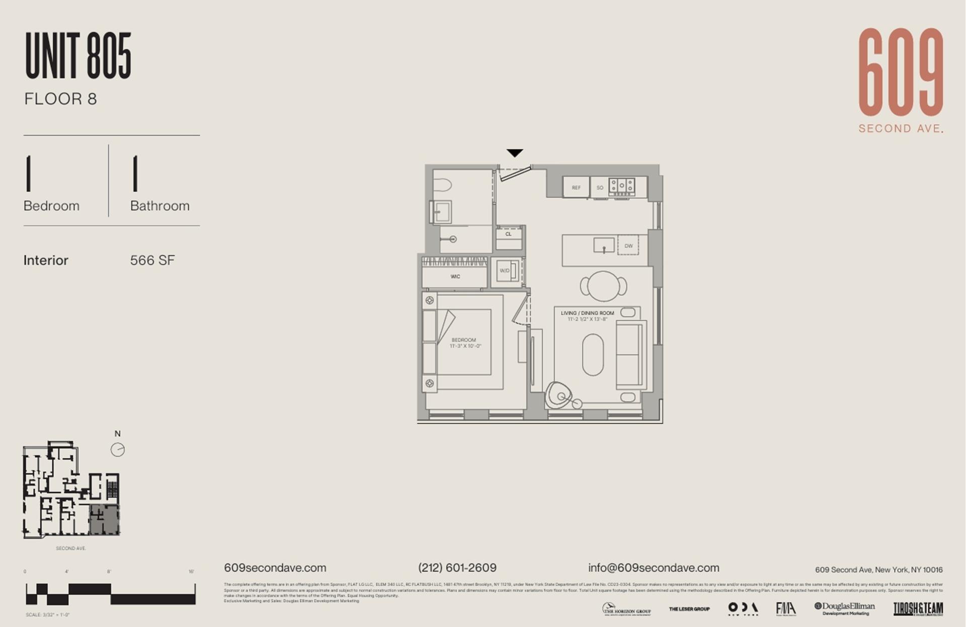 609 2nd Avenue, Unit 805 Manhattan, NY 10016 - Photo 4 of 4 a view of a hallway with cabinet