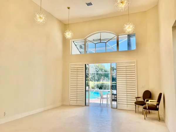 a view of a livingroom with a window
