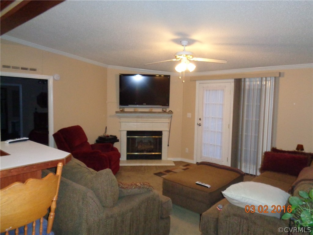 8612 Old Pine Road Ford, VA 23850 - Photo 11 of 27 a living room with furniture a fireplace and a flat screen tv