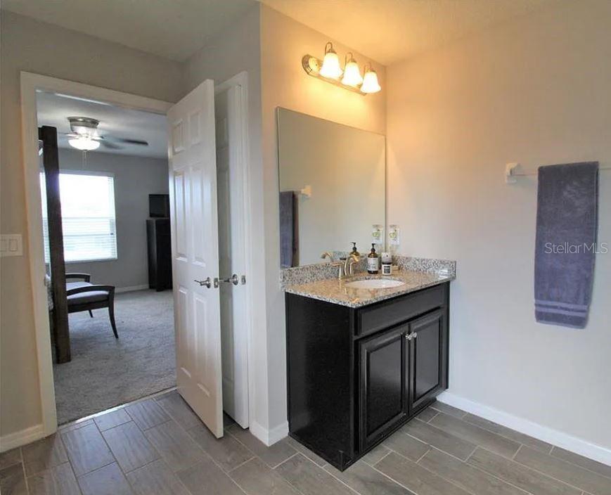 1049 Multiflora Loop Lutz, FL 33558 - Photo 40 of 49 a bathroom with a sink vanity and a mirror