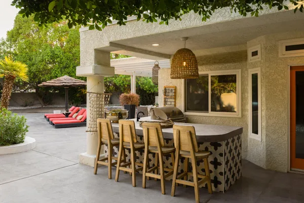 a front view of a house with garage