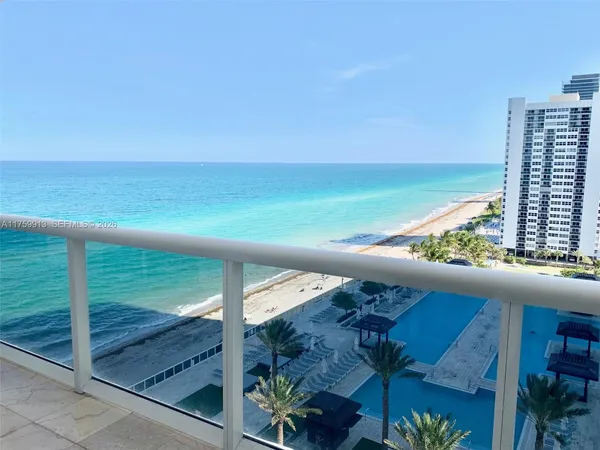a view of ocean from a balcony