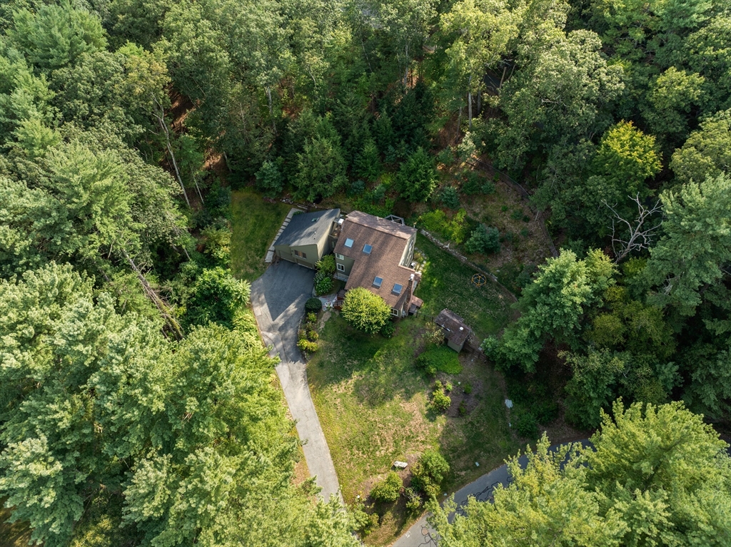 15 Adams Road Sudbury, MA 01776 - Photo 35 of 41 an aerial view of residential house with outdoor space and trees all around