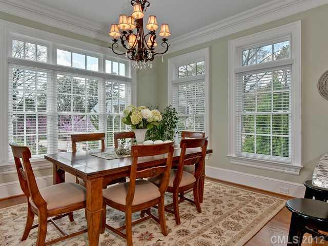 2228 Overhill Road Charlotte, NC 28211 - Photo 9 of 16 a dining room with furniture a rug and a chandelier