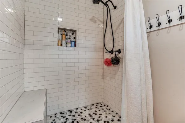a bathroom with a shower