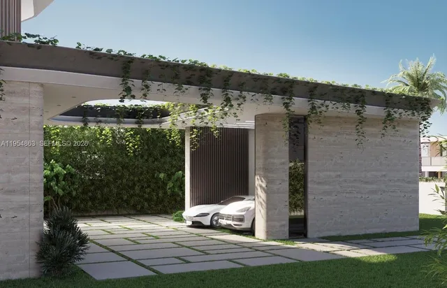 a house with palm tree in front of it