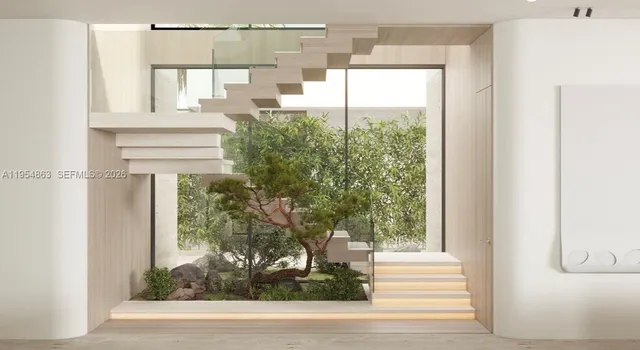 a view of a house with a window and wooden floor