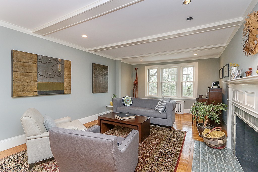 46 Greylock Road Newton, MA 02465 - Photo 6 of 25 a living room with furniture and a potted plant