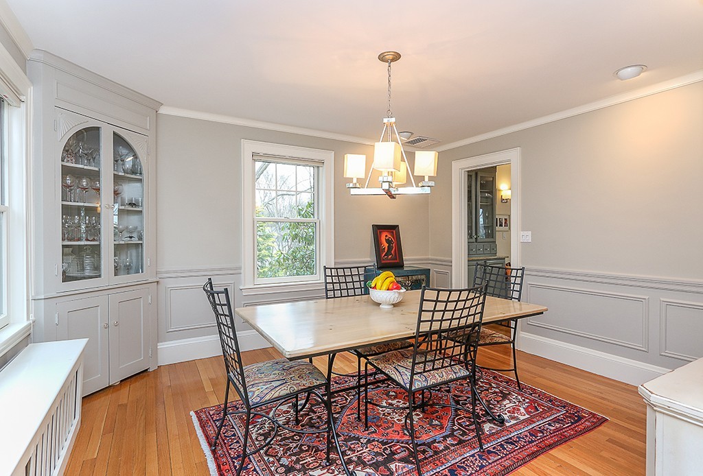 46 Greylock Road Newton, MA 02465 - Photo 9 of 25 a view of a dining room with furniture window and wooden floor
