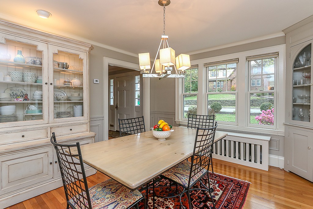 46 Greylock Road Newton, MA 02465 - Photo 10 of 25 a view of a dining room with furniture window and wooden floor