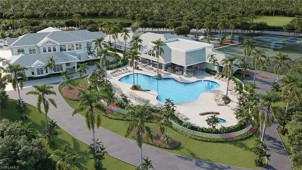 an aerial view of a house with outdoor space