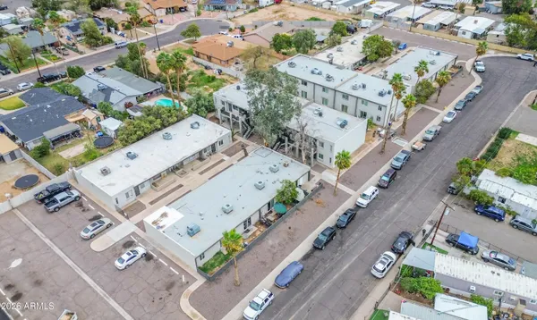 an aerial view of a city