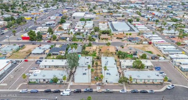 an aerial view of city