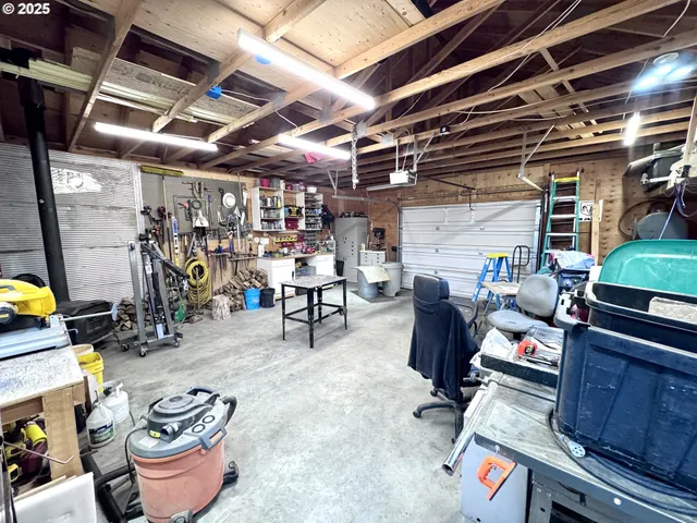 a storage room with lots of chairs