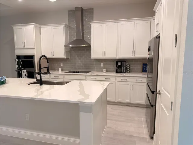 a close up view of walk in closet