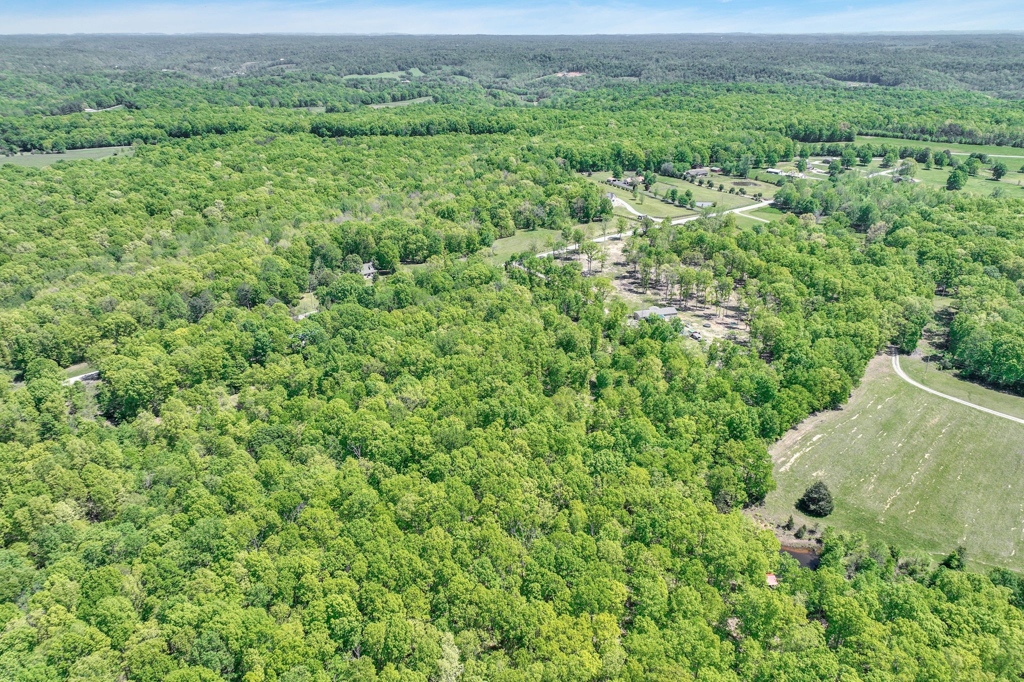 6126 Calvin Potts Road Primm Springs, TN 38476 - Photo 5 of 23 an aerial view of residential house with outdoor space and trees all around