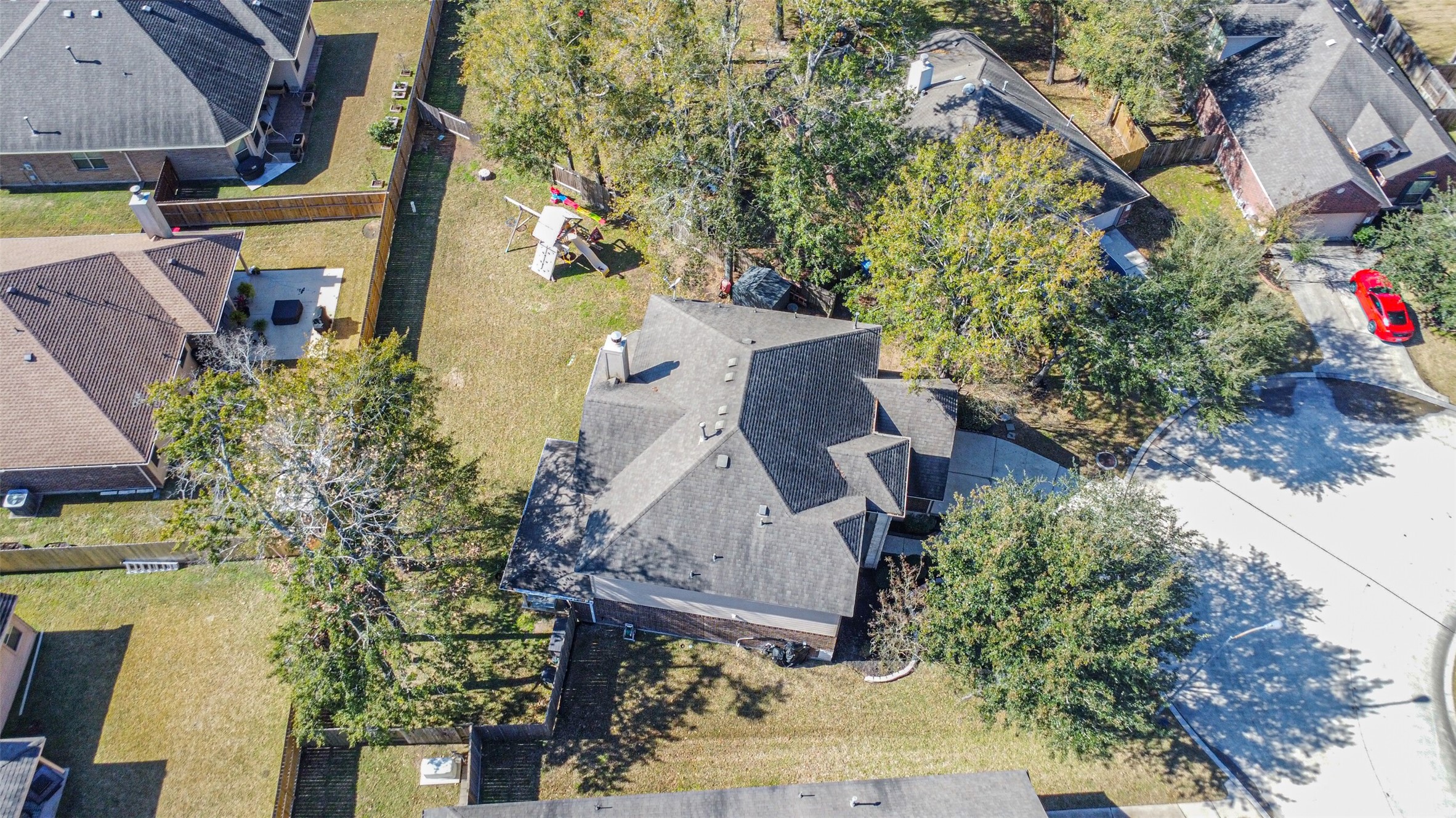 2602 Fort Settlement Trail Spring, TX 77373 - Photo 7 of 50 An aerial view from the left side of the home.