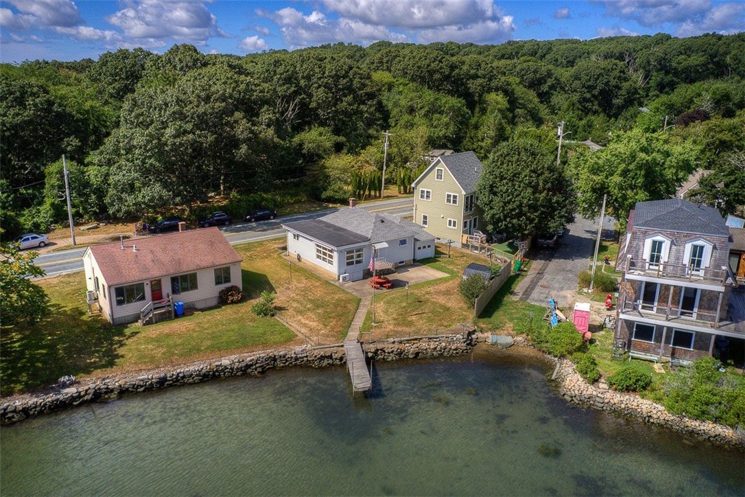 175 Middlebridge Road South Kingstown, RI 02879 - Photo 29 of 30 Aerial View of Back of House and Dock