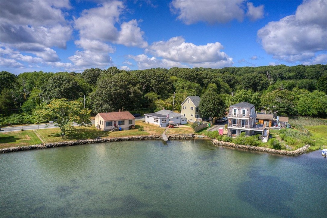 175 Middlebridge Road South Kingstown, RI 02879 - Photo 30 of 30 Aerial View of Water with House and Dock
