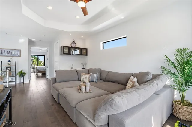 a living room with furniture and a couch