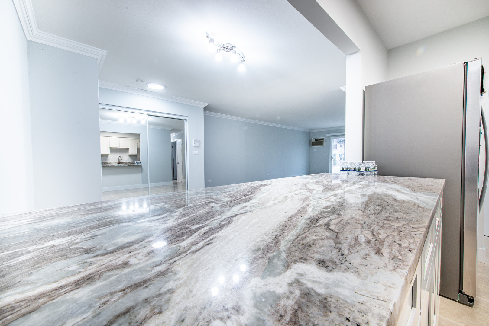 814 East Old Willow Road, Unit 109 Prospect Heights, IL 60070 - Photo 9 of 36 a view of a livingroom with wooden floor and kitchen space