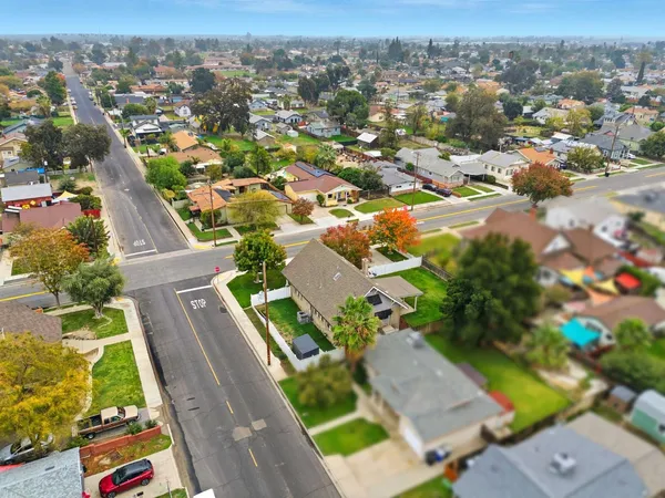 an aerial view of a city