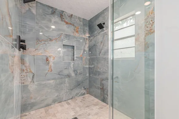 a bathroom with a shower