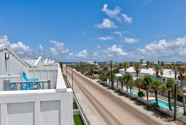 a view of city from a balcony