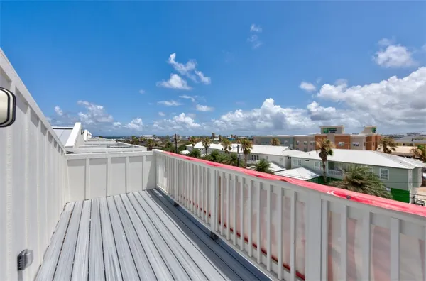 a view of a city from a balcony