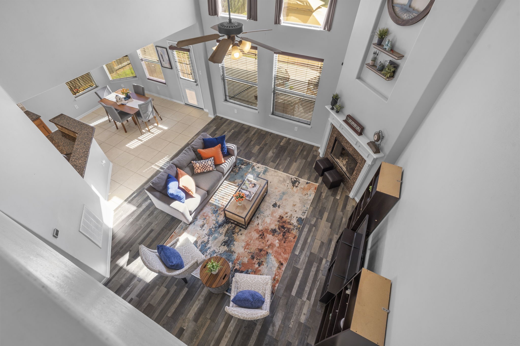 9011 Cedar Run Falls Tomball, TX 77375 - Photo 18 of 30 a living room with furniture and a fireplace