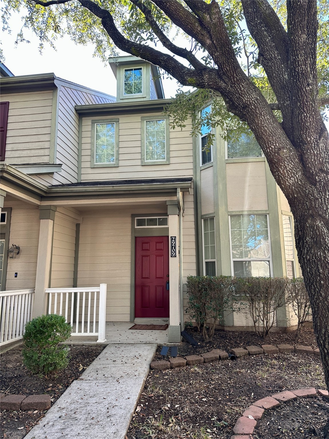 a front view of a house