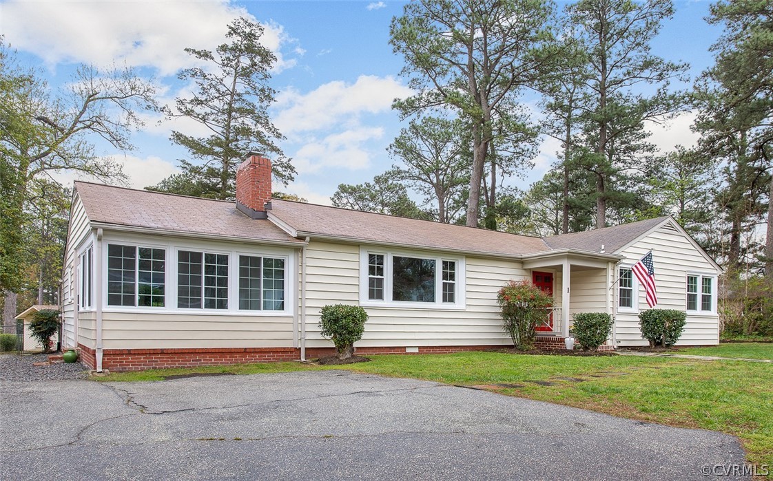 1 David Drive Henrico, VA 23229 - Photo 26 of 35 a view of a house with a patio and a yard