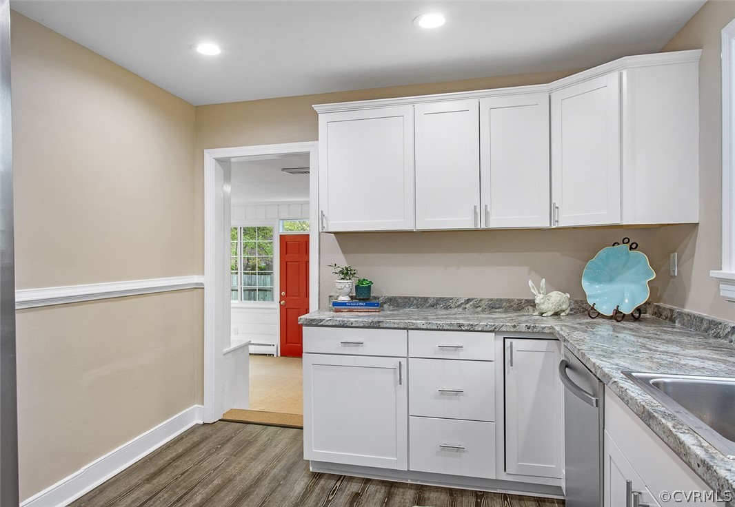 1 David Drive Henrico, VA 23229 - Photo 10 of 35 a kitchen with granite countertop cabinets and window