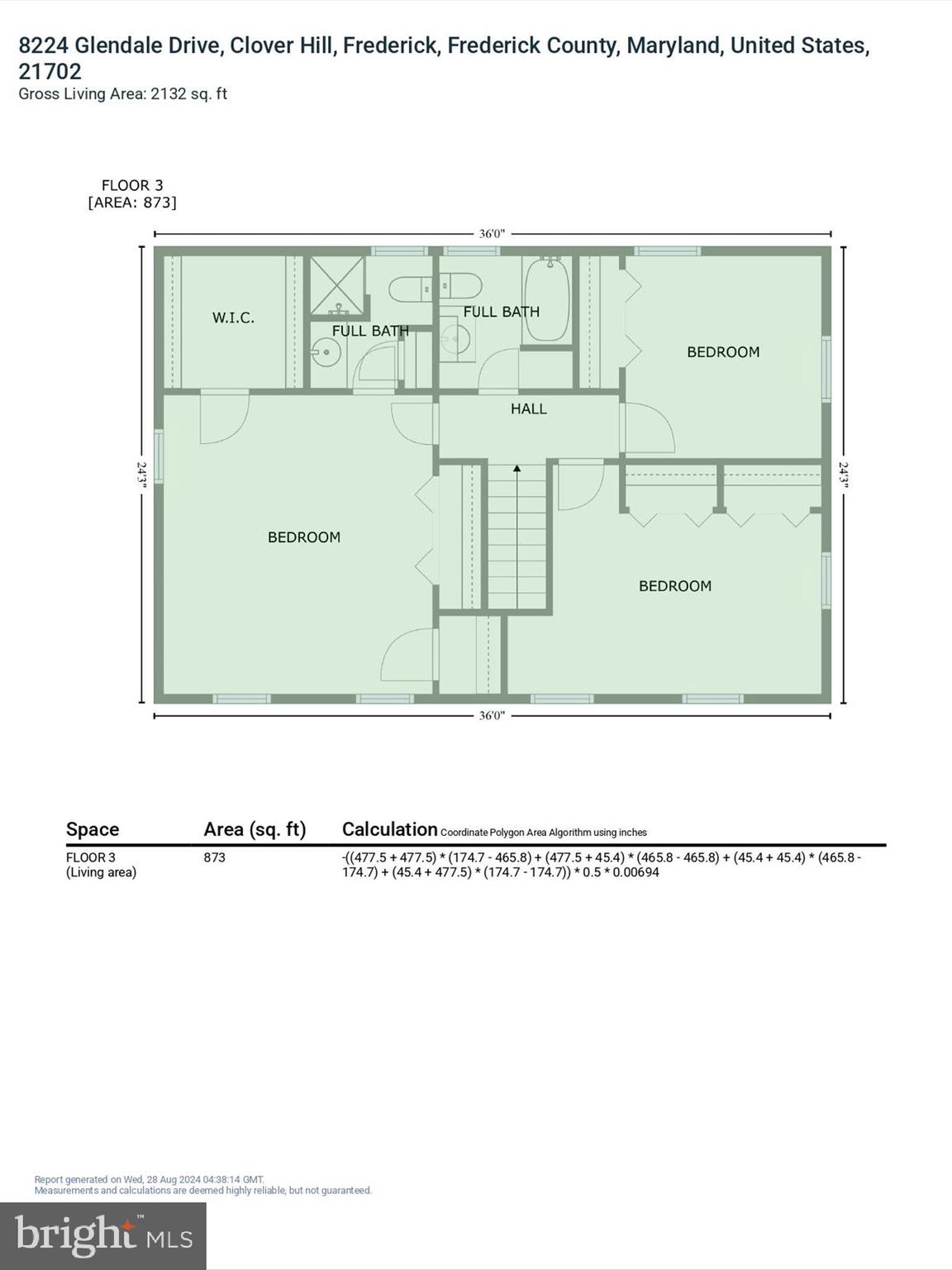 8224 Glendale Drive Frederick, MD 21702 - Photo 62 of 63 GLA Floor Plan