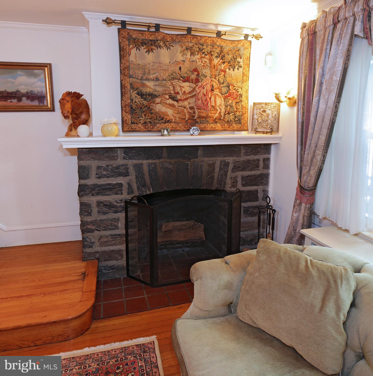 22 Eldon Road Lansdowne, PA 19050 - Photo 9 of 30 Stone Wood burning Fireplace