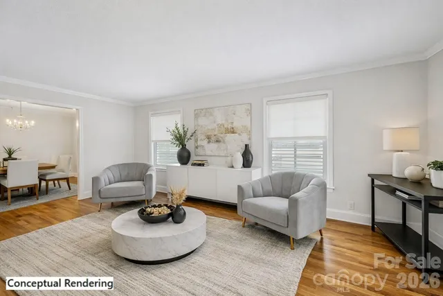 a living room with furniture and a couch