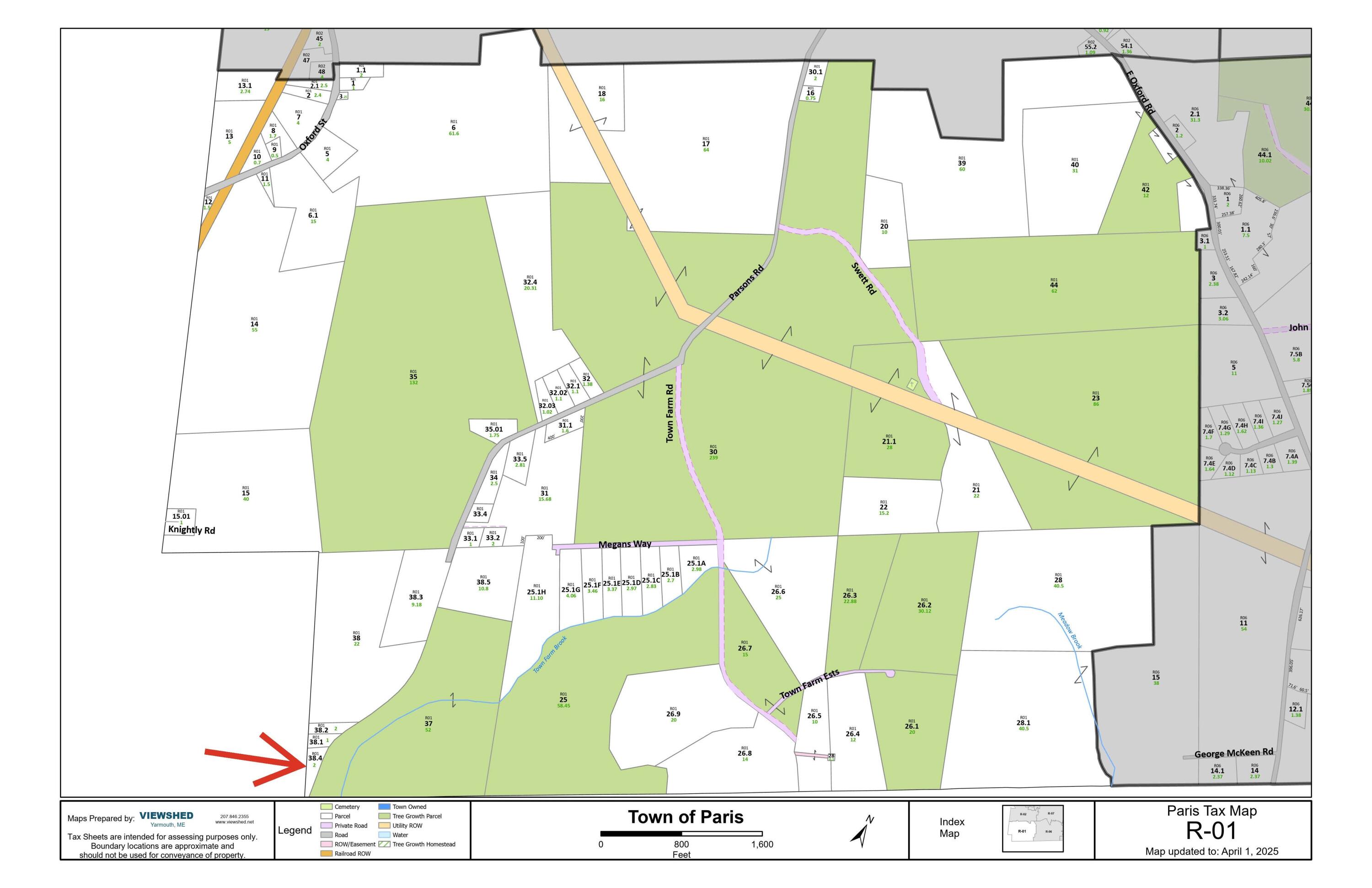 R01-38.4 Parsons Road South Paris, ME 04281 - Photo 2 of 3 TaxMaps_11x17_R01